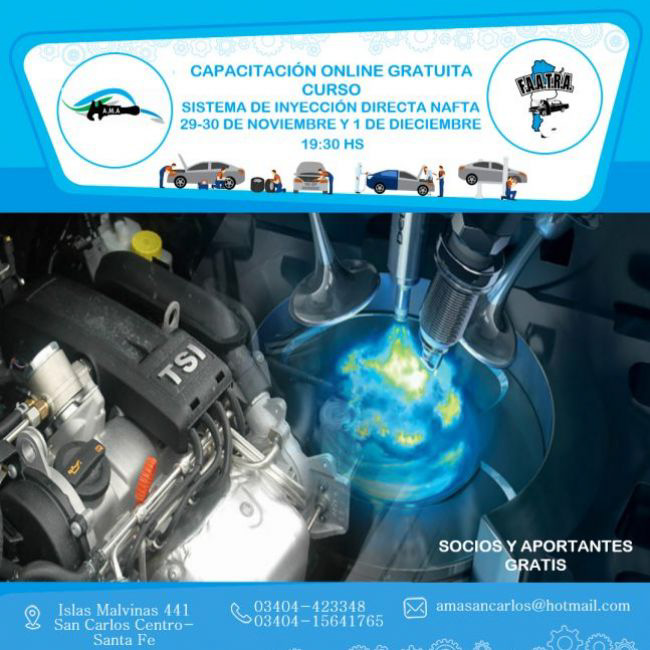Novedades FAATRA: Curso de inyección directa gasolina en San Carlos, Santa Fe