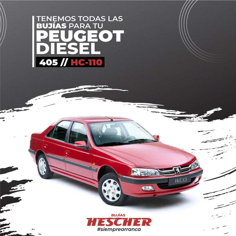 Bujías Hescher para modelos Peugeot 