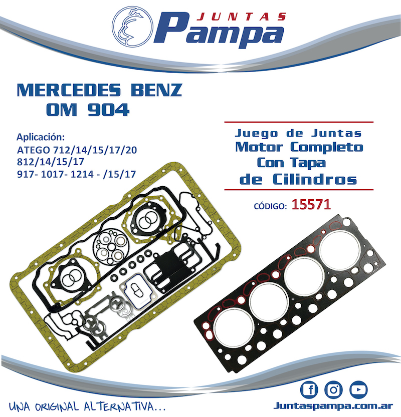 Novedades Juntas Pampa: Juego de juntas motor completo con Tapa de Cilindros  para Mercedes-Benz OM 904