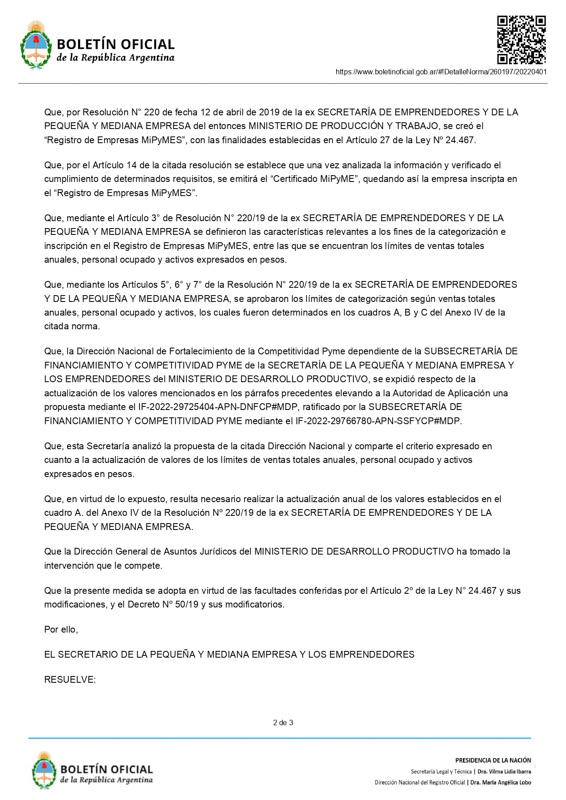 Facturación anual de micro, pequeñas y medianas empresas