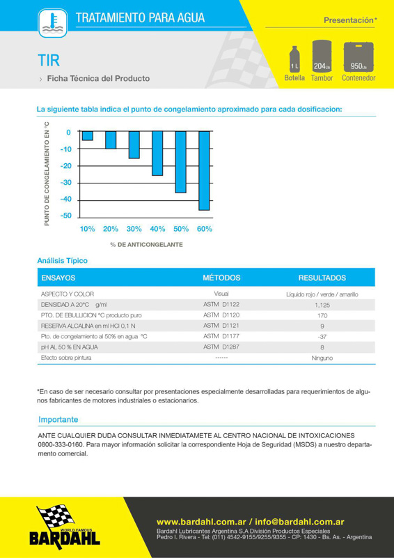 Tir Diluido 50% Tipo C de BARDAHL