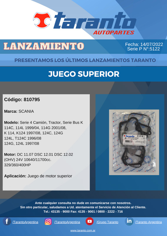 Nuevos lanzamientos de Taranto