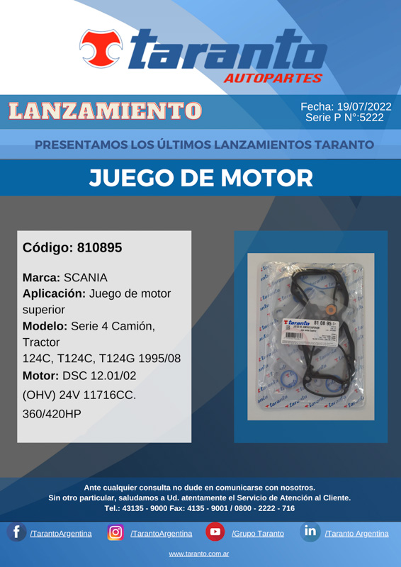 Nuevos lanzamientos de Taranto