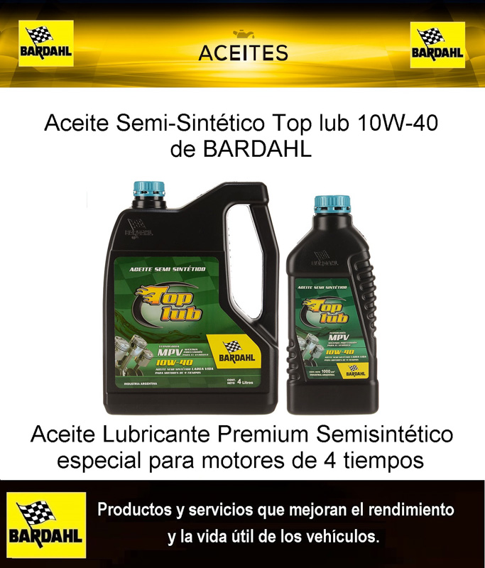 Aceite Semi-Sintético Top lub 10W-40 de BARDAHL