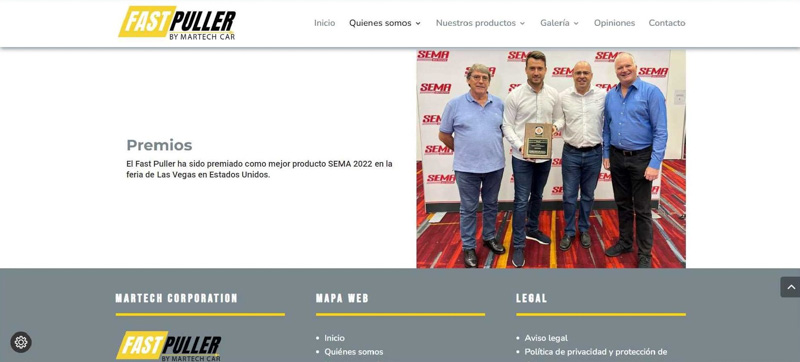 Nuevo sitio internacional del Fast Puller de Martech Car