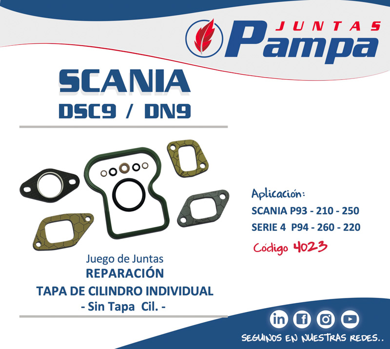 Juntas Pampa: Código 4023 Scania DSC9 / DN9