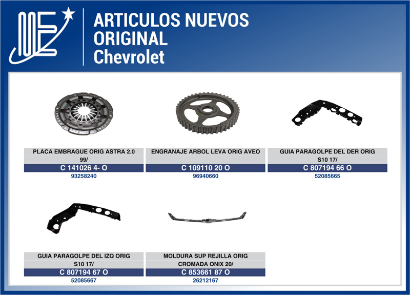 Expoyer incorpora nuevos repuestos para VW y Chevrolet