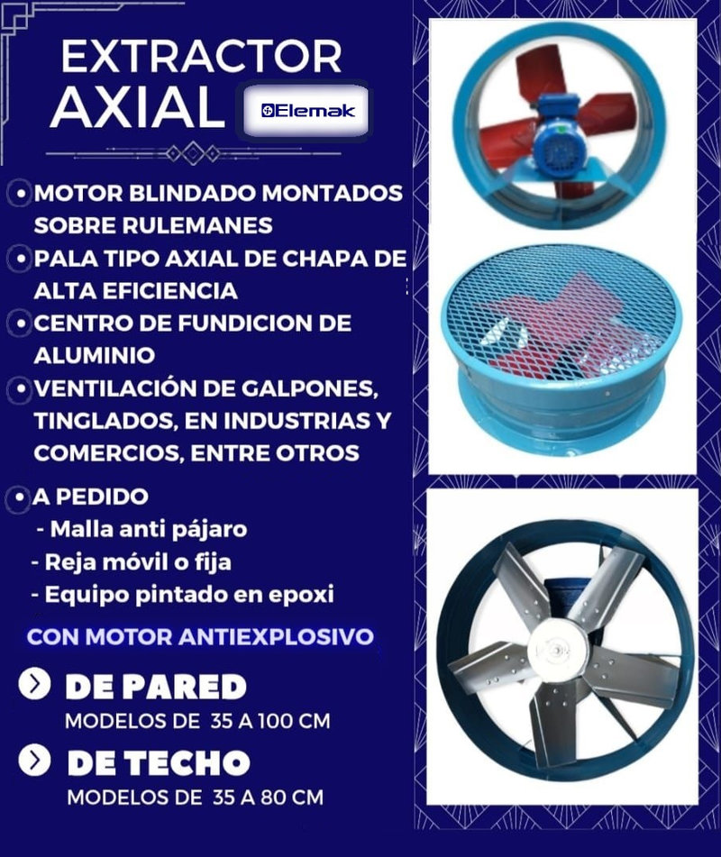 Extractores de aire axiales de ELEMAK