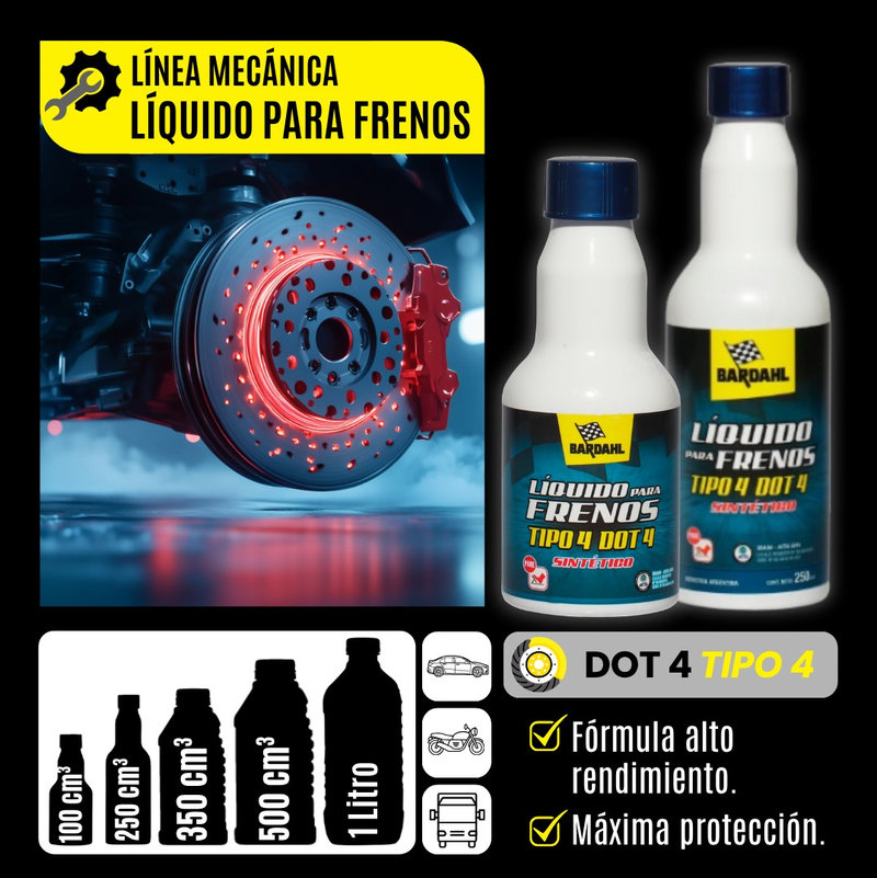 Líquido Para Frenos Tipo 4 Dot 4 de Bardahl