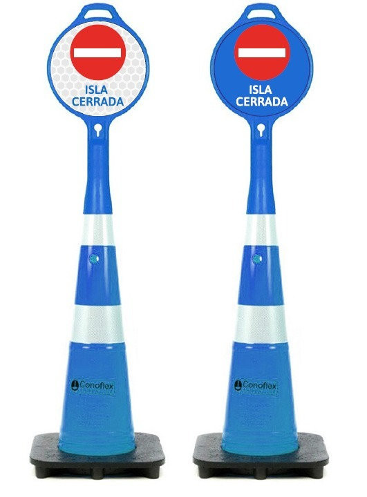 Cono rutero semiflexible 90 cm + cartel 