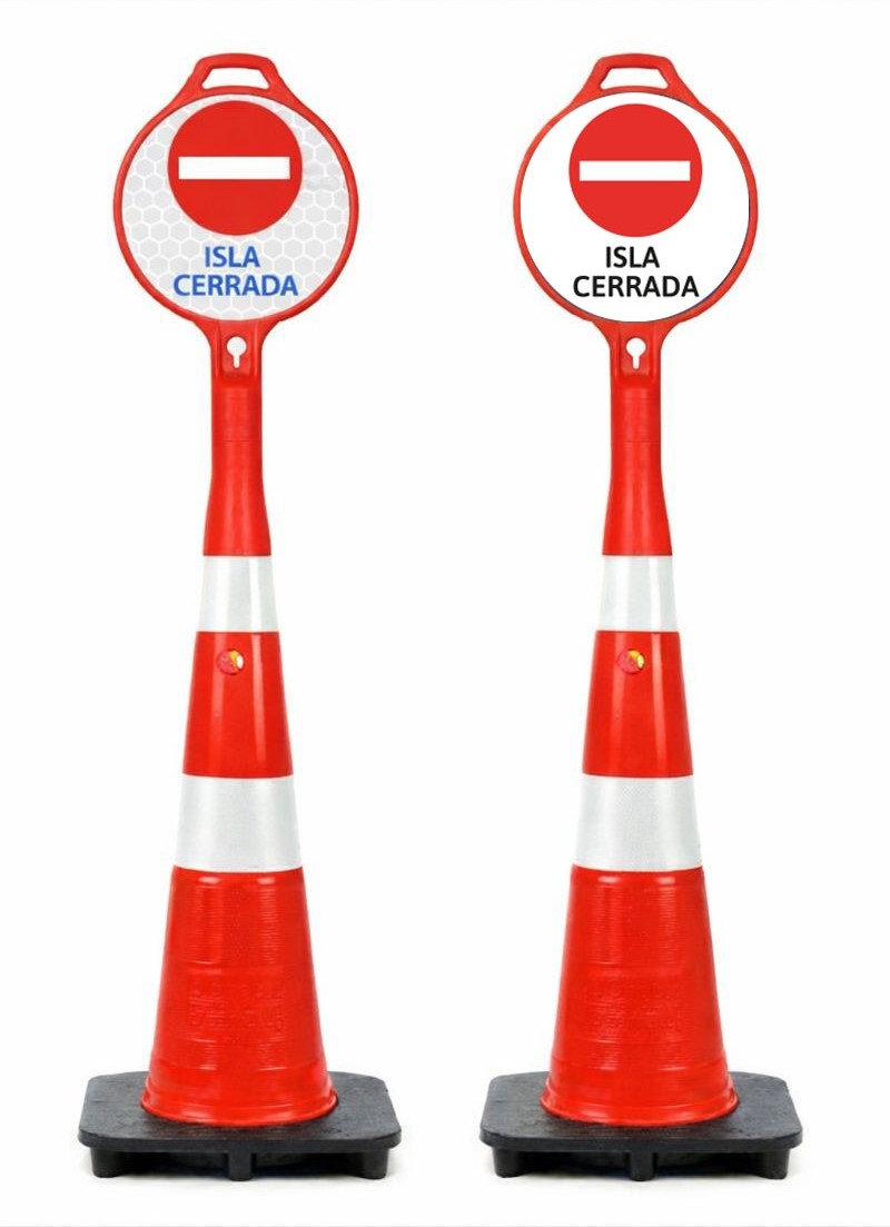 Cono rutero semiflexible 90 cm + cartel 