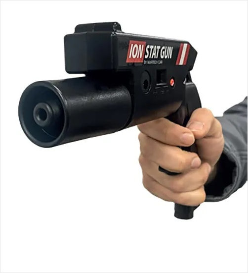 Pistola estática controla carga en pintado automotor